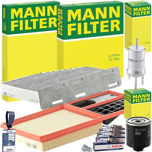 BandelOne enthält Mann Filterset Zündkerzen für 1.4+16V Golf 5 6 Caddy 3 Altea 5P