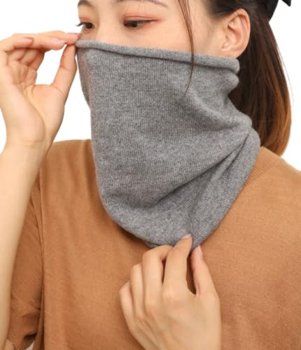 Prettystern Damen Herren Loop Schal 100% Kaschmir Cashmere Schlauchschal Strick-Schal warm Halstuch Schlauch-Schal grau