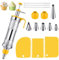 Icing Syringe Set Cake Decorating Kit, Stainless Steel Piping Syringe for Dessert, Cupcake, Icing Piping Sets for Cake, DIY Baking Tools with Piping Tips,Cream Scraper, 6Pcs Syringe Nozzles, Yellow