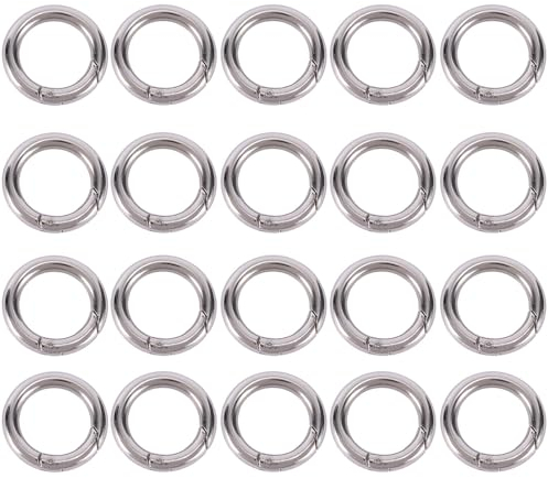 20 Stück Runder Karabinerhaken Karabiner Rund Klein Schnapphaken Rund Haken Ring Snap Haken Silber Karabinerhaken Rund Für Tasche Schmuck Schlüsselanhänger Schlüsselring Hundeleine Diy Handwerk Machen