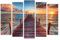 AREDE 5er Set Wandkunst Gemälde Bild Poster Sonnenaufgang am Pier | 120 x 80 cm | Wandbilder Wanddekoration Home Office Wohnzimmer Schlafzimmer Dekoration | Fertig zum Aufhängen