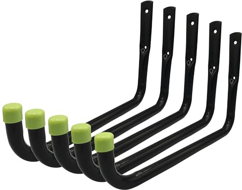 keypak Universal Heavy Duty Garage Storage Hooks Set Pack of 5 Large | 30kg Load Capacity per Hook, Rust Resistant