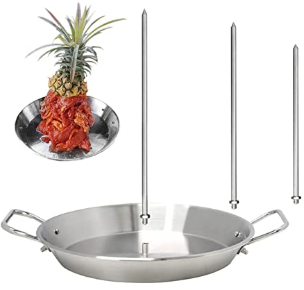 Vertikaler Fleischspieß, Edelstahl-Grillständer mit 3 abnehmbaren Grill-Fleischspießen, abnehmbares Grill-Taco-Kochregal, multifunktionales Grillzubehör für die meisten Öfen, Smoker, Herdtüren, Grills