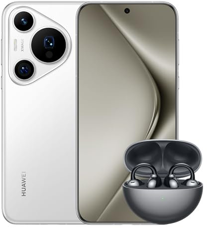 HUAWEI Pura 70 Pro Smartphone, 12 GB + 512 GB, Flat Edge Display, Ultra Speed Snapshot, Super Robust Kunlun Glass, 66 W Supercharge, 4900 mAh Battery, White + Freeclip Black