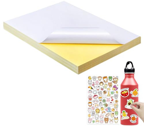 Sticker Papier zum Bedrucken, Etiketten Selbstklebend Bedruckbar, Sticker Mattes Papier, 80 Stück Druckerpapier für Etiketten, Kompatibel mit Laserdruckern, Tintenstrahldruckern und Nadeldruckern, A4