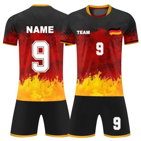 Generisch Personalisiertes Trikot Set Kinder Erwachsene Trikot mit Eigenem Namen & Nummer & Logo Personalisierte Fußballtrikot Trikot Shorts und Socken Set H Wine, 2 Jahre