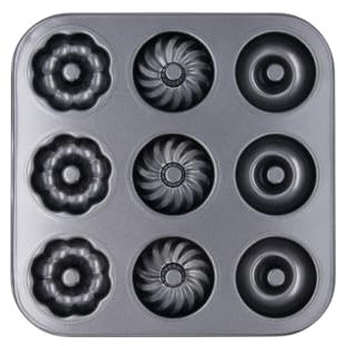 Quid Sweet Grey Molde 9 Donuts Acero Carbono 26,3x26,3x2,4cm Acero Carbonatado Apto Horno Antiadherente