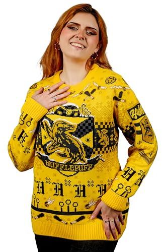 Harry Potter Hufflepuff Weihnachtspullover Geschenk für Damen und Herren