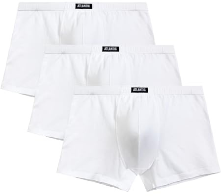 ATLANTIC UNDERWEAR 3er-Pack Herren Boxershorts | eng anliegende Herren Unterhosen aus weicher Baumwolle mit Elastan, klassischer Schnitt, perfekte Passform