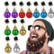 12 x Bart-Ornamente für Männer, Bart Weihnachtskugeln, Glühbirnenform, winzige Weihnachtsbartglocken, bunte Klang-Ringglocken, bunte Weihnachtsbart-Haarkugeln, Ornamente