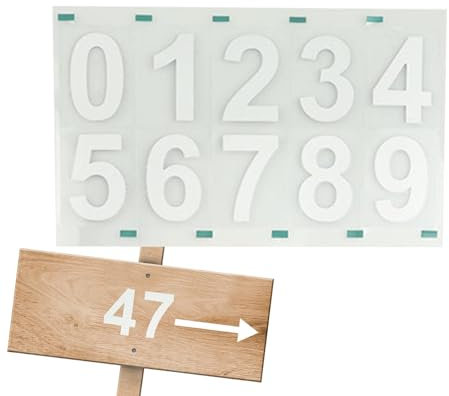 Reflective Mailbox Numbers, Mailbox Number Sitckers, Waterproof Adhesive Reflective Numbers, Reflective Mailbox Numbers Sticker for Mailbox, Door, Garbage Bins, Address Number (White, Black)