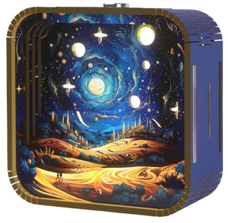 Rompecabezas 3D para adultos,Luz nocturna de rompecabezas 3D - Lámpara de arte LED única | Kits de modelos creativos para manualidades, linda luz nocturna de dibujos animados para sala de estar, dormi