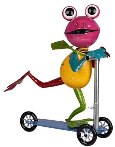 formano Metall-Figur Frosch 46x 52 cm Gartenfigur Handbemalte Gartendeko Outdoor Bunt Outdoor Skulptur Tier Figur Dekoration Außenbereich Wetterfest Geschenk Gartenskulptur Metalldeko Tierfigur