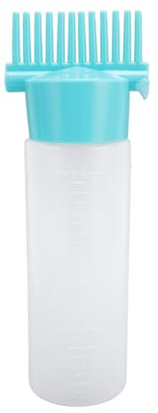 NOENNULL 5 PCS Root Comb Applicator Bottle with Graduated Scale 6 Ounce Oil Applicator for Hair Dye Hair Oiling Bottle for Home Salon (green)