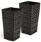 JonesHouseDeco Black Tall Planter 2-Pack - Square Tree Plant Pots 55cm Tall Tapered Pot Wave Planters Black for Indoor Outdoor Modern Wavy Finish Deco Flower Pots for Front Porch Containers Patio Deck