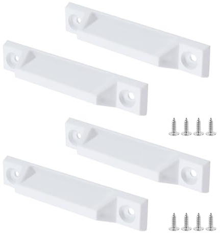 Coshar Fenstergriff ABS 10,2 cm Schiebetürgriff Fenstergriffe Fensterheber für Schiebefenster Küchenschrank – 2 Stück weiß (8,4 cm Lochmitte)
