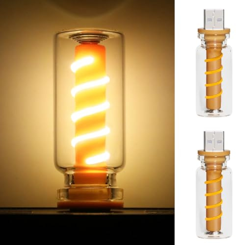 Zosppei 2 Stück Retro-Autolampen,Plug-in USB Led Innenbeleuchtung mit Touch und dimmbar,Auto USB Nachtlicht,Tragbare Mini LED Innenleuchten für Auto,Schlafzimmer,Wohnzimmer,Flur (Warmweiß)