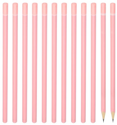 PATIKIL 12 Pack Triangle Crayons En Bois En Gros Crayons HB Graphite Rose | Pour Fournitures De Bureau Fournitures D'Ingénierie De Marquage D'Écriture D'Art De Dessin