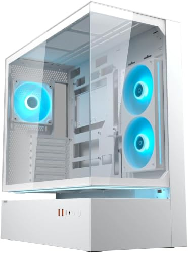 Cougar CFV235 ARGB Gaming-Gehäuse – MidTower ATX/CEB, 270° Airflow, 4× ARGB- PWM Lüfter, GPU bis 430 mm, USB-C (Weiß) (Weiß)