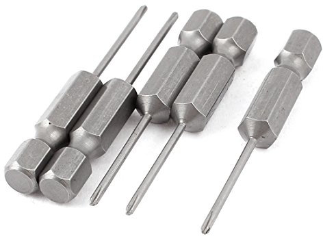 Sourcingmap 1/4 Inch Hex Shank 1.5mm PH000 Magnetic Phillips Screwdriver Bits 5pcs