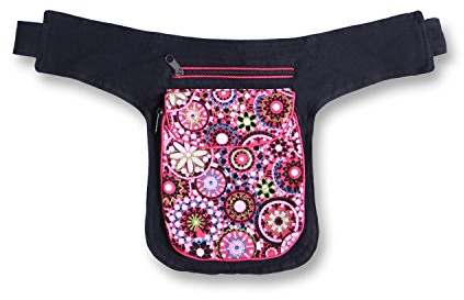 Kunst und Magie Bestickte Bauchtasche Sidebag Gürteltasche Festivaltasche, Pink
