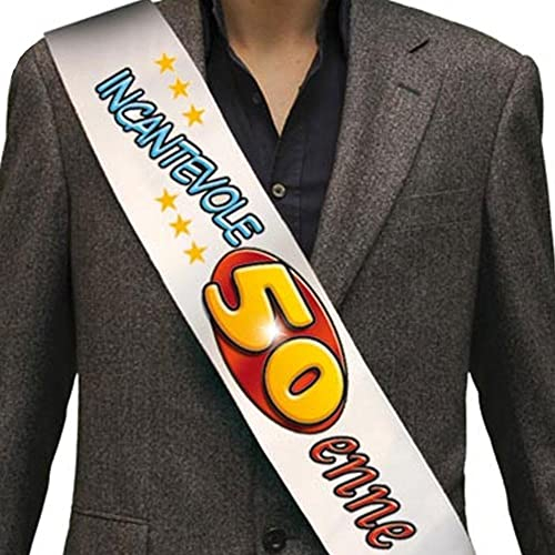 Fascia compleanno 50 anni uomo con scritta incantevole 50 enne, 1pz.