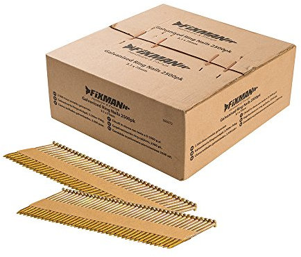 Fixman Lot de 2500 clous à anneaux galvanisés 3,1 x 75 mm 689272