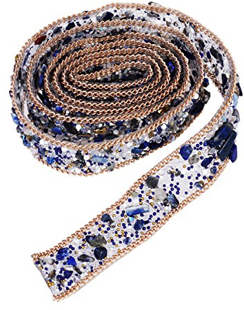 ROSENICE Strassband zum Aufnähen für Schmuck Handwerk Tasche Nähen DIY Hochzeit Deko 1 Meter (Blau)