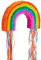 Relaxdays 4 TLG. Pinata Set Regenbogen, XXL Konfetti Sack 0,28 kg, Pinatastab mit Augenmaske, Piñata, Pinatastock & Maske, bunt