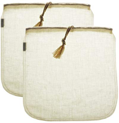 Rosenryan Almond Milk Bag,2 Pack Reusable Hemp Nut Milk Bags Food Strainer,Coffee,Tea,Juices Mesh Filter Bags 12x12