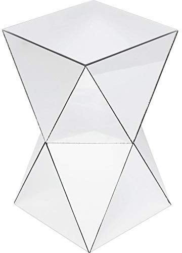 Kare Design Table d'Appoint Luxury Triangle, Miroir, Bois MDF Laqué, Table de Chevet, Table de Nuit, Table de Salon, Meuble, Deco Intérieur, Décoration Chambre, Maison, 54x32x32cm (H/L/P)
