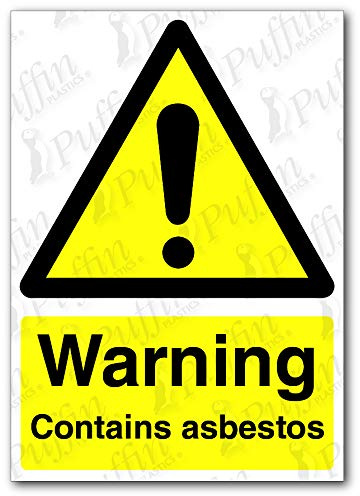 Warning Contains Asbestos Sign (Rigid Plastic, A5)