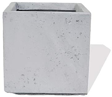 Köhko® Blumenkübel aus Fiberglas Pflanztopf 53x53x51 cm Elfenbeinfarben Quadrat