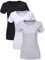 LiKing Camisetas para Mujer Manga Corta Algodón Cuello Redondo Top Casual para Verano,Pack de 3 6101 Multicolor 6101-BWG-M-3