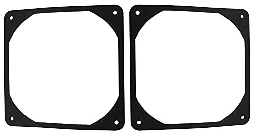 ZYAMY 2pcs 120mm Black Antivibration Rubber Fan Gasket 120 x 120 mm 12cm Shock Absorption Pad for Computer PC Case, Black