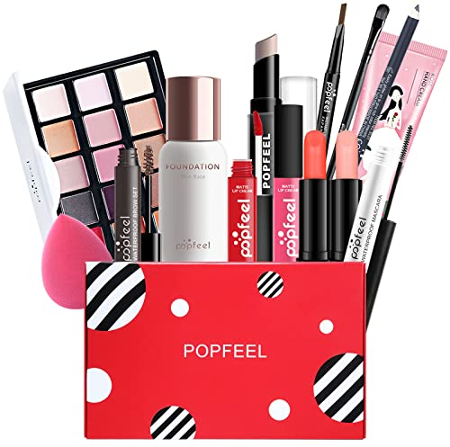 14 St¨¹ck Make Up Set, Schminkkoffer gef¨¹llt, kinderschminke set m?dchen, Lidschatten Makeup Paletten Mischen Matt und Schimmer mit Lipgloss