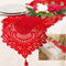 Tischläufer Modern, FainFun Tischläufer Boho Style, Waschbar Tischwäsche Modern, für Feierlichkeiten, Taufen, Party Herbst Deko Tischläufer Hochzeit Boho Hochzeiten, 33X183CM, Rot
