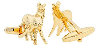 Whoiy Bruder Geschenk, Brautvater Manschettenknöpfe Vergoldet Gold Manschettenknöpfe Tier für Männer Kostenlose Gravur mit Geschenkbox