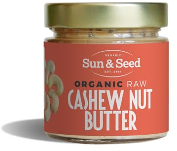 Organic Raw Cashew Nut Butter by Sun & Seed - 200g - Smooth Nut Butter - Plant Based - High in Protein - 100% Organic Cashew Nuts - Palm Oil Free - Vegan Butter