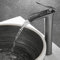 Rubinetto a Cascata per Lavabo, Miscelatore Lavabo Alto Caldo E Freddo G1/2, Rubinetto Lavandino Bagno In Ottone Con Valvola In Ceramica,grigio