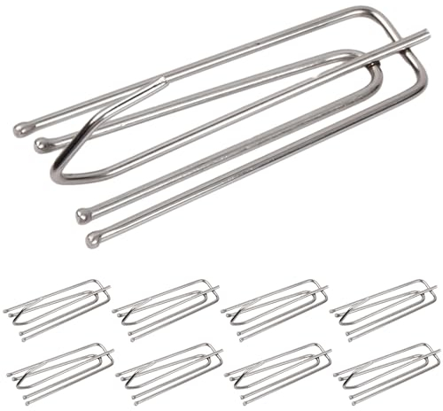 Volumoon 40 STK Gardinenhaken Metall Vorhang, 6.8cm Edelstahl Vorhang Faltenhaken, 4 Zinken Vorhang Haken Pins für Vorhänge Schwer