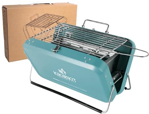KIKIRIKIT Holzkohlegrill, tragbar, aus Edelstahl, Picknickgrill, einfach zu tragen und zu verwenden, originelles Geschenk - Geschenke für Eltern - (Türkisch)