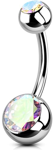 OUFER Body Piercing Titan Nabelpiercing 10/12/14/16mm Internally Bauchnabelpiercing 14G Navel Piercing Nabel Bars Belly Bars Ring Piercing Jewellery