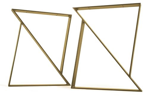 modernLOFTart Pied de Table Or M 100x10 mm - Pied de Table Metal en Acier Plat Sablé et Revêtu par Poudre - Cadre de Table Largeur 70cm, Hauteur 72cm - Loft Industriel Pieds de Table