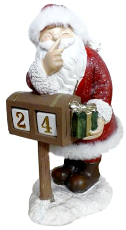 formano Weihnachtsmann mit Weihnachts Countdown | Nikolaus mit Datum Kalender | 22 cm