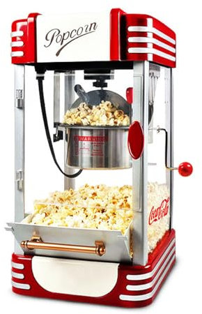 CUSMA Professional Commercial Popcorn Machine, Retro Hot Butter Popcorn Maker with Stainless Steel Pot, for Home, Carnival And Parties,B