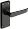 Designer Levers - Victorian Straight Lever Door Handles - Matt Black - 1 Pair - Latch Door Handle - Interior Use - Short Latch
