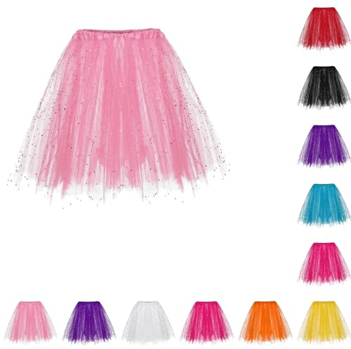 Generisch Schöne Karnevalskostüme Für Frauen Tüllrock Damen Tüllrock Blau TUT TUT Bahn Halloween Rock Damen Petticoat Lang Schwarz Pailletten Rock Knielang Tüllrock Mit Lichterkette Karneval