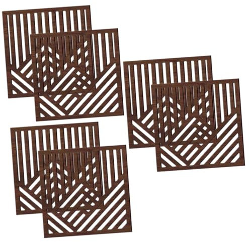 LIFKOME 6 Pièces Autocollant mural maison pendentif panneau en bois sculpté décoration de bureau décoration de maison décoration murale abstraite artisanat en bois abstrait de montagne UV