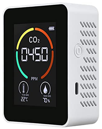 Generic Smart Home Air Quality Monitor with CO2 Detection, White